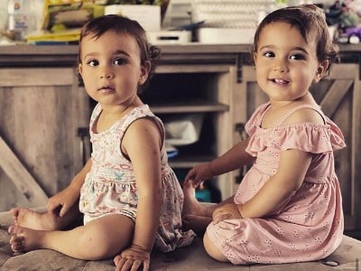 Picture of Hile Cage Coppolas daughter Venice Zohar Cage Coppola and Cyress Zara Cage Coppola. 